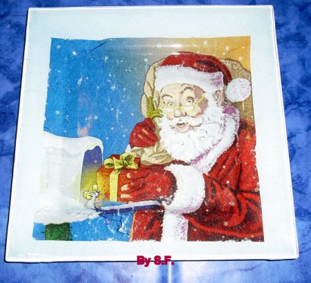 Prato Decorativo ( Natal) em Vidro Mod.3